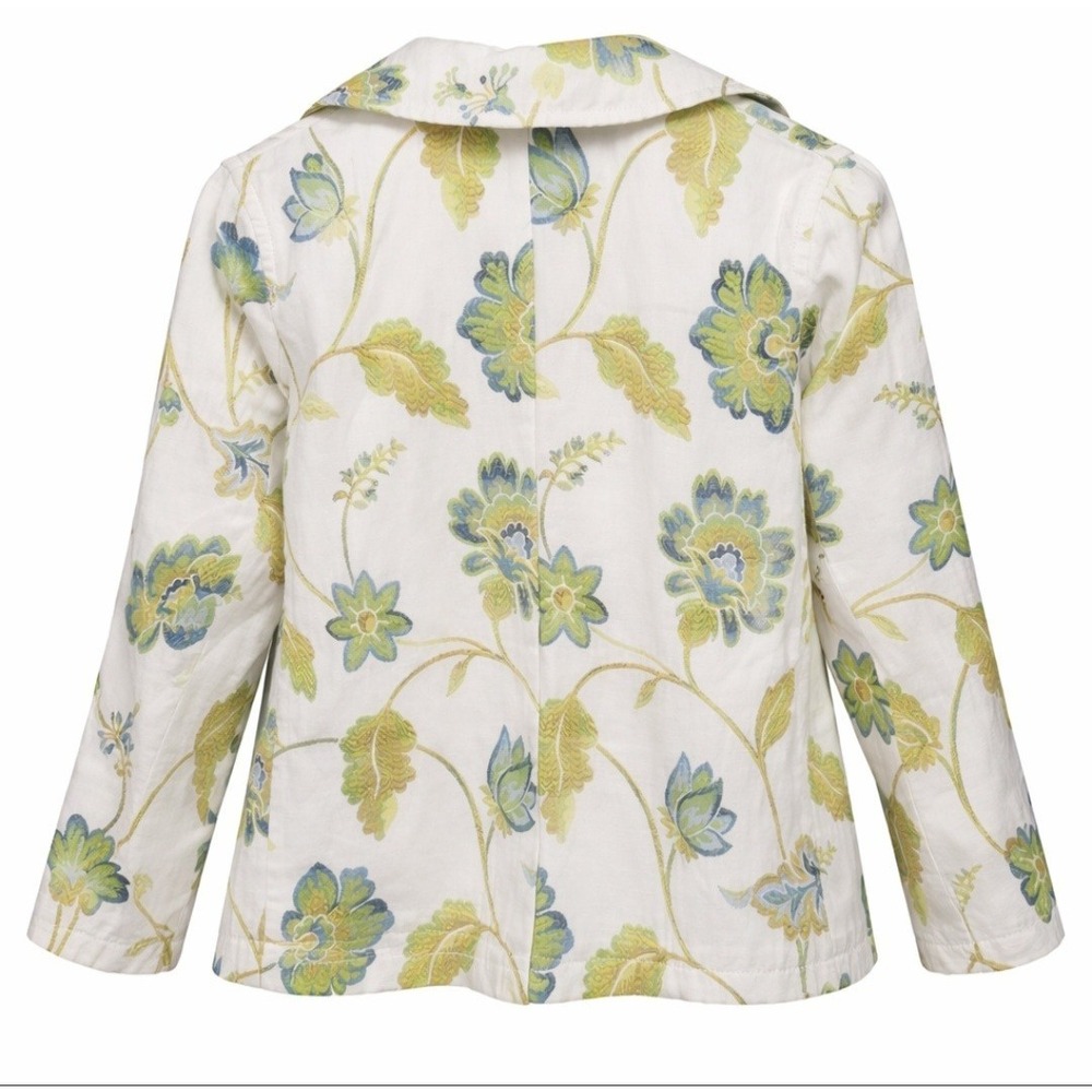 Banana Republic Floral Embroidered Linen Blend Tailored Blazer Jacket Womens 2 - Picture 3 of 14